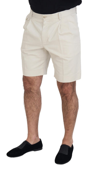 Dolce & Gabbana Clothing White / IT48 | M / Material: 99% Cotton 1% Elastane White Chinos Cotton Stretch Casual Shorts