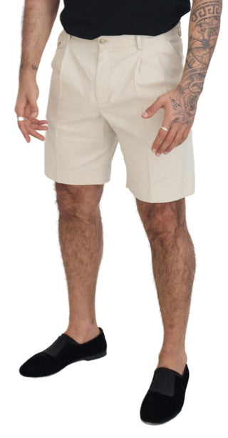 Dolce & Gabbana Clothing White / IT48 | M / Material: 99% Cotton 1% Elastane White Chinos Cotton Stretch Casual Shorts