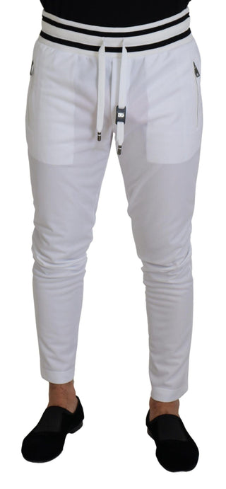 Dolce & Gabbana Clothing White / IT48 | M White Polyester Trousers D.N.A. Milano Pants