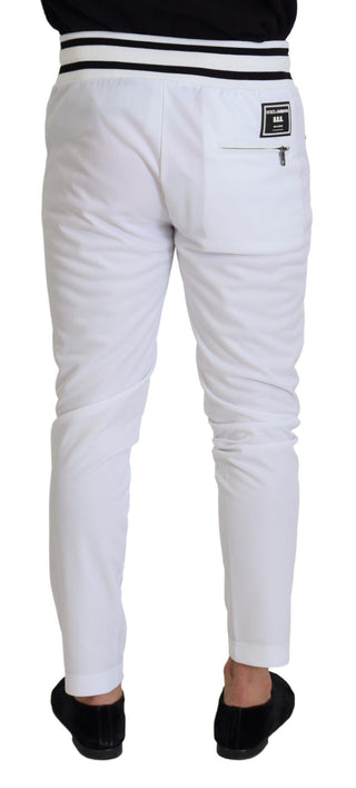 Dolce & Gabbana Clothing White / IT48 | M White Polyester Trousers D.N.A. Milano Pants