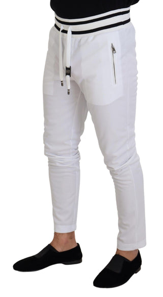 Dolce & Gabbana Clothing White / IT48 | M White Polyester Trousers D.N.A. Milano Pants