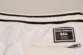 Dolce & Gabbana Clothing White / IT48 | M White Polyester Trousers D.N.A. Milano Pants