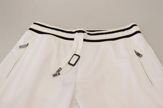 Dolce & Gabbana Clothing White / IT48 | M White Polyester Trousers D.N.A. Milano Pants