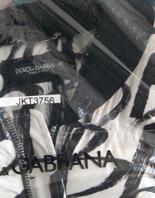 Dolce & Gabbana Clothing White / IT50 | L / Material: 100% Polyester Elegant White Bomber Jacket