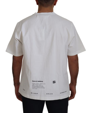 Dolce & Gabbana Clothing White / IT52 | L / Material: 59% Cotton 38% Nylon 3% Elastane White Printed Short Sleeves Men T-shirt