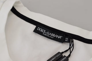 Dolce & Gabbana Clothing White / IT52 | L / Material: 59% Cotton 38% Nylon 3% Elastane White Printed Short Sleeves Men T-shirt