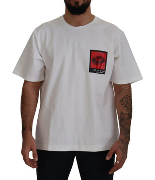 Dolce & Gabbana Clothing White / IT52 | L / Material: 59% Cotton 38% Nylon 3% Elastane White Printed Short Sleeves Men T-shirt