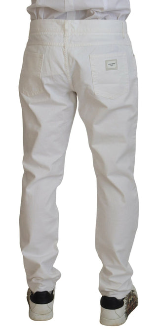 Dolce & Gabbana Clothing White / IT54 | XL / Material: 100% Cotton Elegant White Cotton Denim Jeans