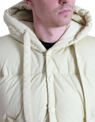 Dolce & Gabbana Clothing Yellow / IT48 | M / Material: 100% Nylon Sunny Yellow Nylon Puffer Hooded Jacket