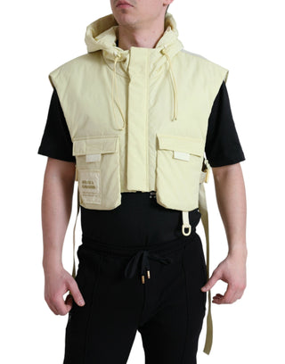 Dolce & Gabbana Clothing Yellow / IT48 | M / Material: 53% Nylon 47% Polyester Sunshine Yellow Hooded Vest Jacket