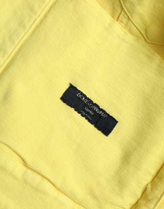 Dolce & Gabbana Clothing Yellow / IT48 | XL / Material: 98% Cotton 2% Elastane Exquisite Yellow Denim Button-Down Jacket