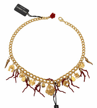Dolce & Gabbana Jewelry Gold Opulent Multicolor Crystal Statement Necklace