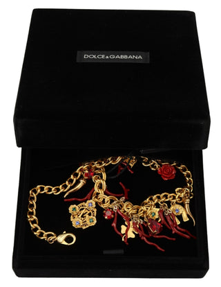 Dolce & Gabbana Jewelry Gold Opulent Multicolor Crystal Statement Necklace