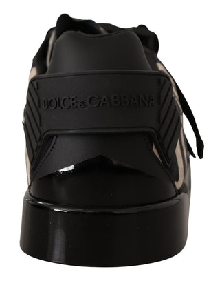 Dolce & Gabbana Men Black and White / EU44/US11 / Material: Suede rubber Zebra Suede Low Top Fashion Sneakers