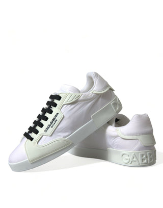 Dolce & Gabbana Men Material: Leather / Off White / EU44/US11 White PORTOFINO Low Top Sneakers Shoes