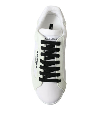 Dolce & Gabbana Men Material: Leather / Off White / EU44/US11 White PORTOFINO Low Top Sneakers Shoes