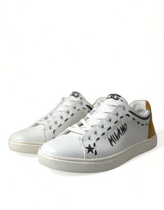 Dolce & Gabbana Men White / EU39.5/US6.5 / Material: 100% Calfskin Leather Sleek White Low Top Leather Sneakers