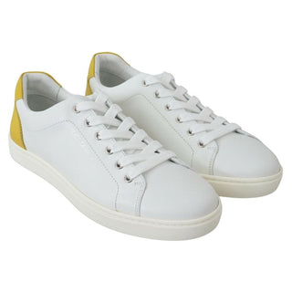 Dolce & Gabbana Men White / EU41/US8 Elegant White Nappa Calfskin Sneakers