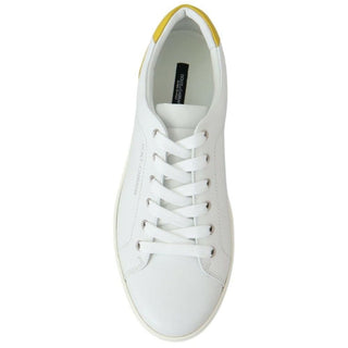 Dolce & Gabbana Men White / EU41/US8 Elegant White Nappa Calfskin Sneakers