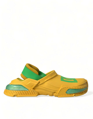 Dolce & Gabbana Men Yellow / EU44/US11 / Material: Rubber Chic Rubber Clogs Slippers in Lush Colors