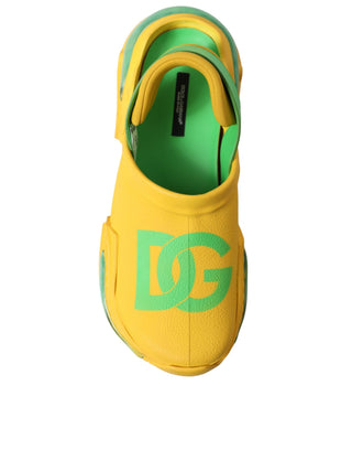 Dolce & Gabbana Men Yellow / EU44/US11 / Material: Rubber Chic Rubber Clogs Slippers in Lush Colors