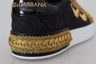 Dolce & Gabbana Shoes Elegant Portofino Leather Sneakers in Black