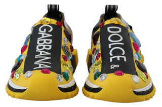 Dolce & Gabbana Shoes Yellow / EU39/US8.5 / Material: 70% Polyester, 5% Elastane, 2% Algodon Exquisite Yellow Techno Fabric Sneakers