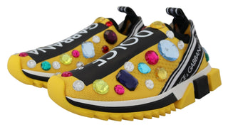 Dolce & Gabbana Shoes Yellow / EU39/US8.5 / Material: 70% Polyester, 5% Elastane, 2% Algodon Exquisite Yellow Techno Fabric Sneakers