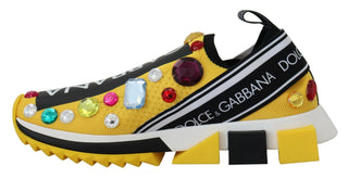 Dolce & Gabbana Shoes Yellow / EU39/US8.5 / Material: 70% Polyester, 5% Elastane, 2% Algodon Exquisite Yellow Techno Fabric Sneakers