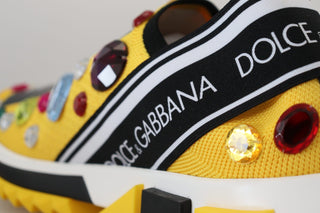 Dolce & Gabbana Shoes Yellow / EU39/US8.5 / Material: 70% Polyester, 5% Elastane, 2% Algodon Exquisite Yellow Techno Fabric Sneakers