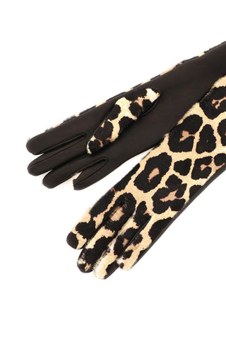 Dries Van Noten Earrings Mixed colours / m leopard-print calf hair gloves