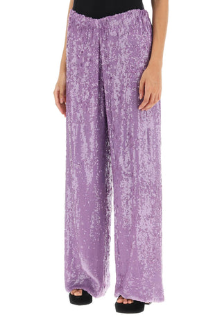 Dries Van Noten Earrings Purple / 36 puvis sequined pants