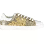 Gleaming Gold Lace-up Sport Sneakers