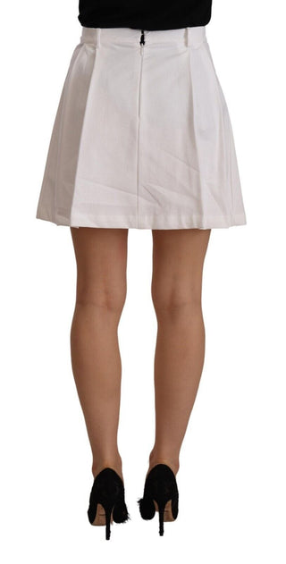 Ermanno Scervino Clothing White High Waist A-line Mini Cotton Skirt