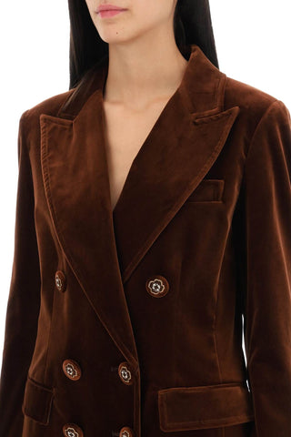 Etro Clothing Brown / 42 Etro double-breasted velvet jacket