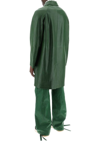 Ferragamo Clothing Green / 48 midi nappa leather coat