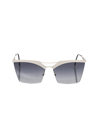 Frankie Morello Sunglasses Silver Elegant Silver Clubmaster Sunglasses