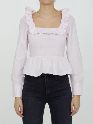 Ganni Clothing LILAC / 38 Cotton poplin blouse