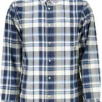 Elegant Blue Cotton Long Sleeve Shirt