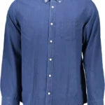 Blue Cotton Regular Fit Men's Shirt