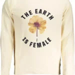 Chic Beige Cotton Sweatshirt With Logo Print