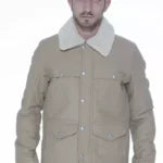 Beige Long-sleeve Cotton Jacket With Pockets