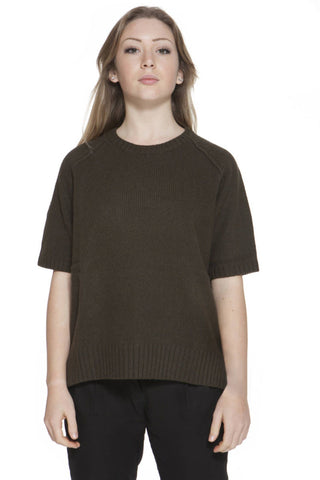 Chic Green Wool-angora Blend Sweater With Logo