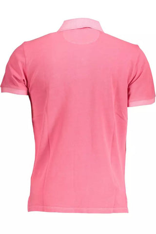 Chic Pink Cotton Polo Shirt With Logo Detail