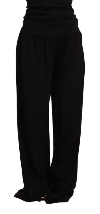 Gf Ferre Clothing Black / IT40|S / Material: 100% Lyocell Elegant High Waist Straight Trousers