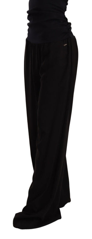 Gf Ferre Clothing Black / IT40|S / Material: 100% Lyocell Elegant High Waist Straight Trousers