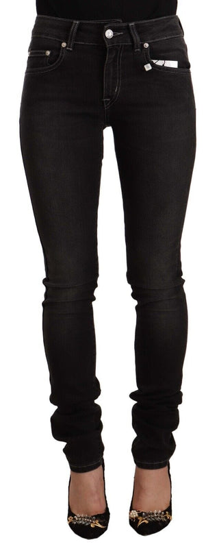 Gf Ferre Clothing Black / W26 | IT40 / Material: 65% Cotton 35% Elastane Chic Slim-Fit Black Washed Jeans
