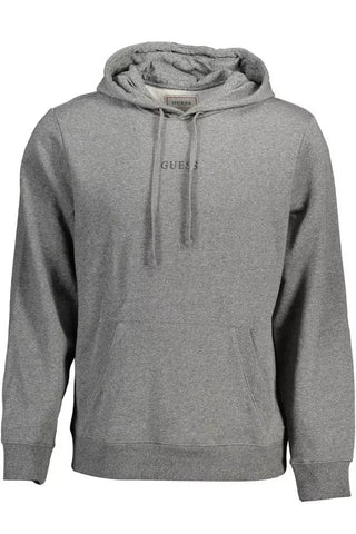 Guess Jeans Clothing Gray / S Organic Cotton Blend Hoodie With Logo Print