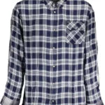 Blue Viscose Men Shirt