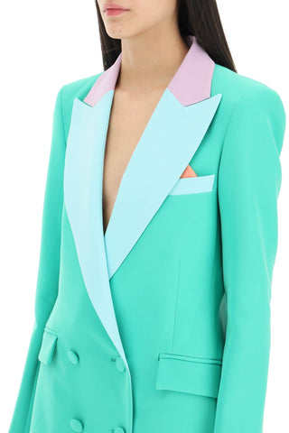Hebe Studio Tie Clips Verde / 44 'bianca' double-breasted blazer in neo-crepe